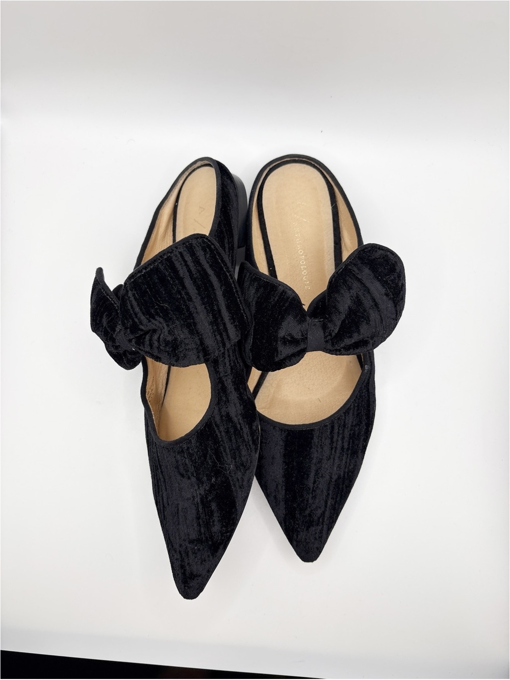 Anthropologie Livia Bow Flats Black Velvet - Picture 4 of 7